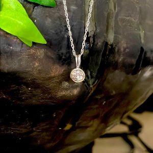 Estate earth mined European cut  Diamond solitaire necklace aprox 1 carat